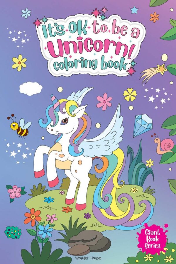 Giant Book Series Unicorn Colouring Book Blue