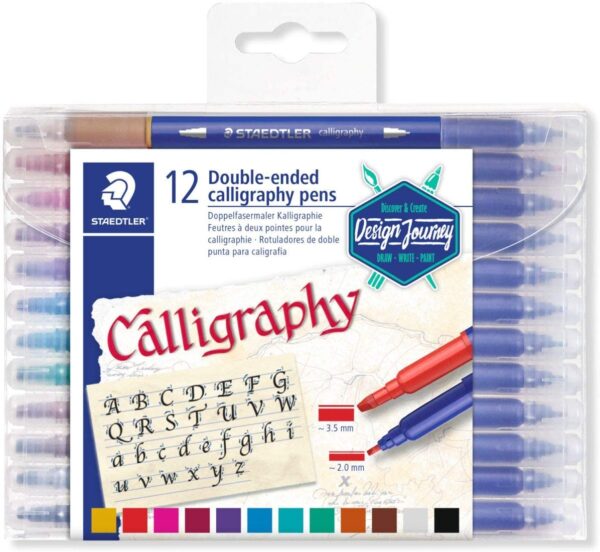 Calligraphy Pen Double end Set 12 colors