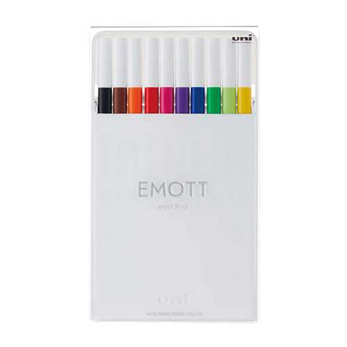 Uni Emot Color Felt Tip Pen, 10 color set , No.1