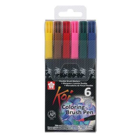 Sakura Koi Coloring Brush Pen 6 pcs Set