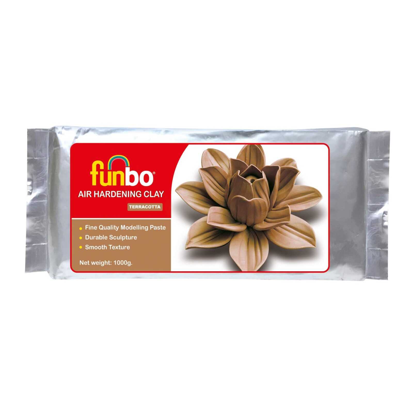 Funbo Air Hardening Clay 500g -Terra Cotta - Art Central