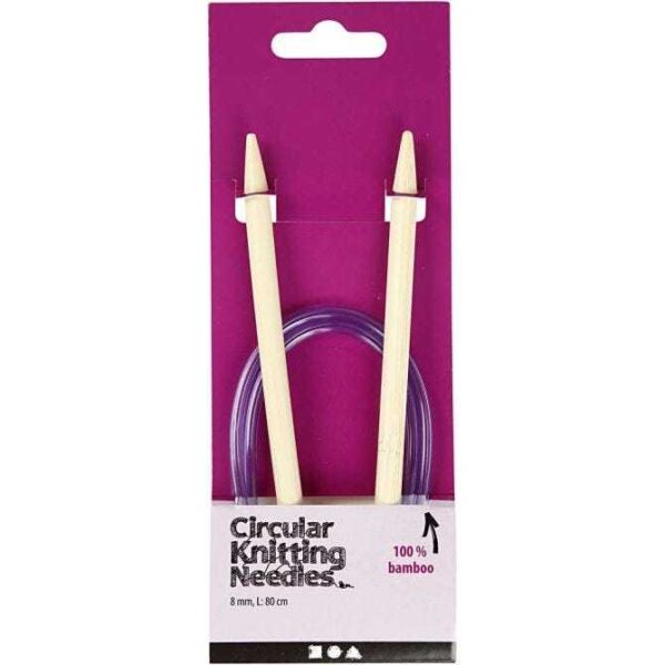 Circular Knitting Needle, no. 8, L: 80 cm, 1 pc