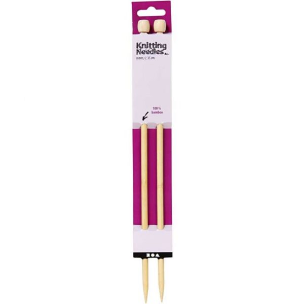 Knitting Needles, no. 8, L: 35 cm, 1 pair