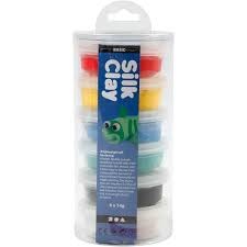 Silk Clay, assorted Basic. 6 colours sets