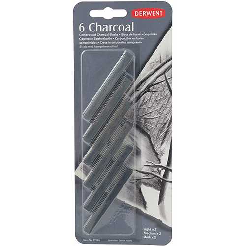 Derwent Compressed Charcoal Blocks 6 pcs