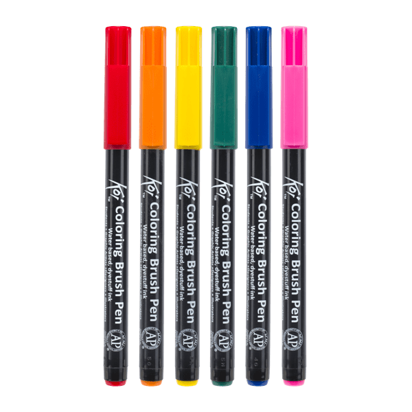 Sakura Koi Coloring Brush Pen 6 pcs Set