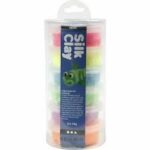 Silk Clay, assorted neon. 6 colours sets
