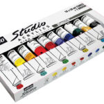 Studio Acrylics Set 10 Assorted 20 Ml Tubes With Brush