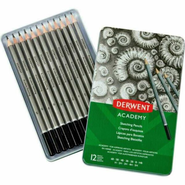 Derwent Sketching Tin 12 pcs Set w/ Metal Casing