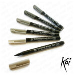 Koi Colouring Brush Pen 6 Gray Set