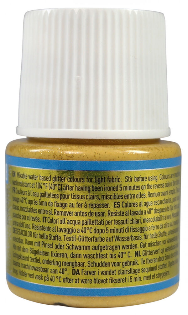 Setacolor Light Fabrics Glitter 45 Ml Gold
