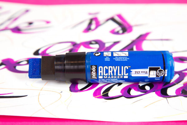 Acrylic Marker 3To1 5-15 Mm Tip Cyan