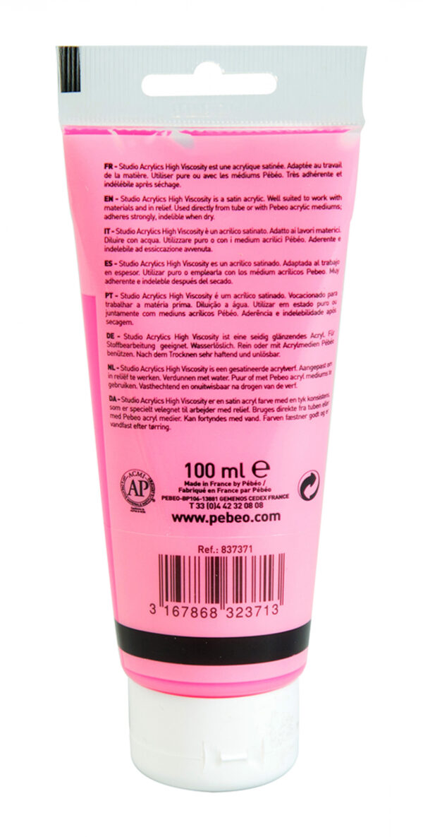 Studio Acrylics Fine Acrylic 100 Ml Fluorescent Pink