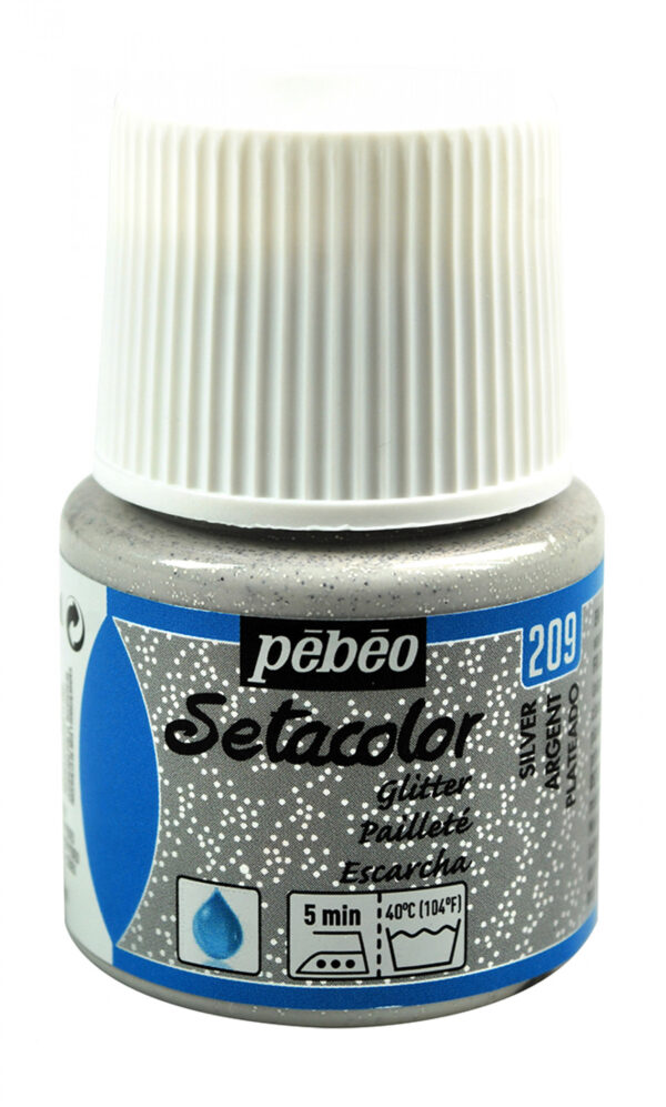 Setacolor Light Fabrics Glitter 45 Ml Silver