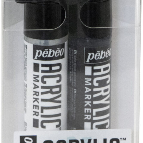 Set Of 2 Acrylic Marker Black And White Round Nib 1,2 Mm