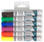 7A Light Fabric Marker 1 Mm Brush Nib - Pack 6 Classic Colours