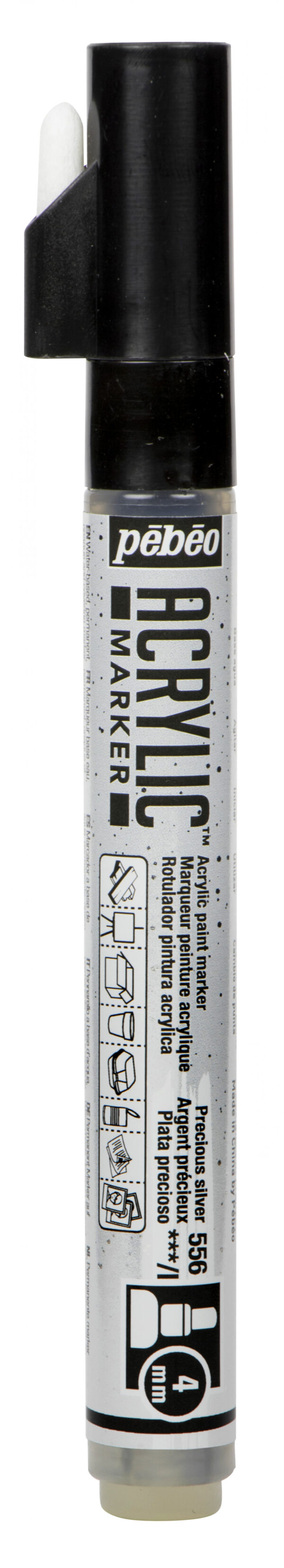 Acrylic Marker 4 Mm Medium Round Tip Precious Silver