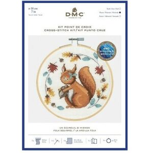 DMC Counted Cross Stitch Kit - Folk Squirrel