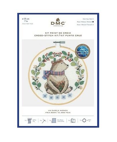 DMC Counted Cross Stitch Kit - Folk Bear