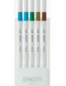 Uni Emott Assorted Colour Fineliner 5 pc pack(21,19,77,71,48)