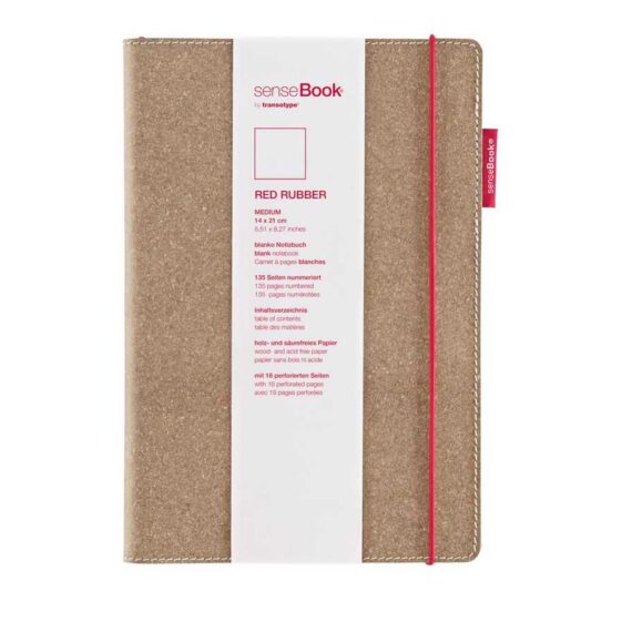 SenseBook Red Rubber 14x21cm Notebook w/ leather cover