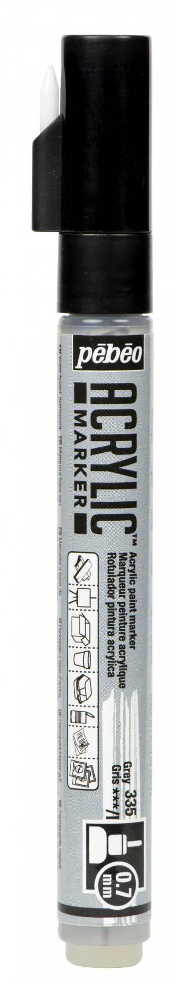 Acrylic Marker Extra Fine 0,7 Mm Tip Grey