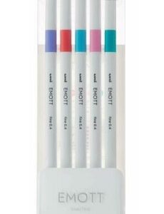 Uni Emott Assorted Colour Fineliner 5 pc pack(31,51,8,66,63)