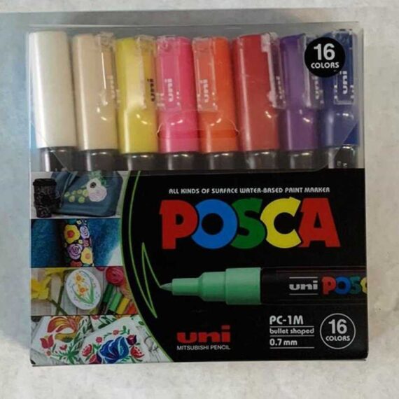 Uni Posca Pc-1M Bullet 16 Color Set Paint Markers