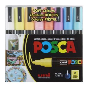 Uni Posca Pc-5M  8 Soft Colours Set Paintmarkers