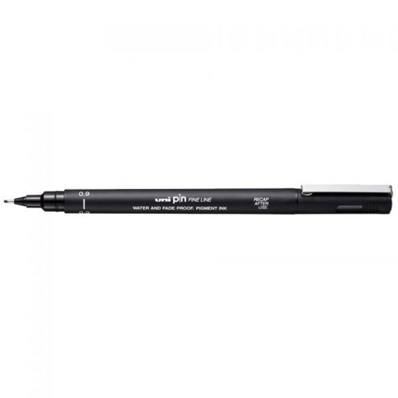 Uni pin fine line drawing pen black 0.9mm