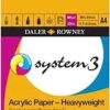 Daler Rowney System 3 Heavyweight Acrylic Pad A4, 360gsm, 15 sheets