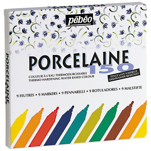 Porcelaine 150 Box 9 Markers Assorted 1.2Mm