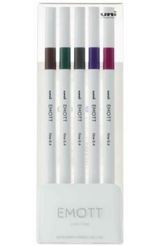 Uni Emott Assorted Colour Fineliner 5 pc pack(35,12,37,7,22)