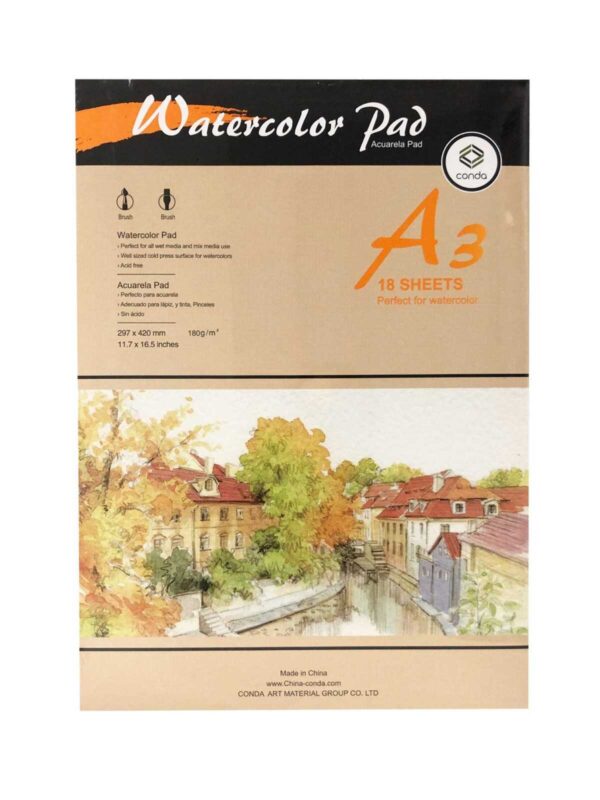 Conda Watercolour Pad 12x16" 190gsm 20 sheets