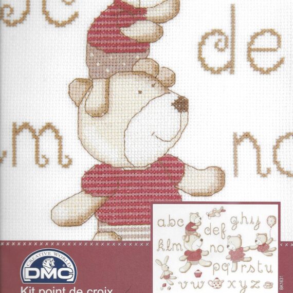 DMC Counted Cross Stitch Kit - Teddydou Abc