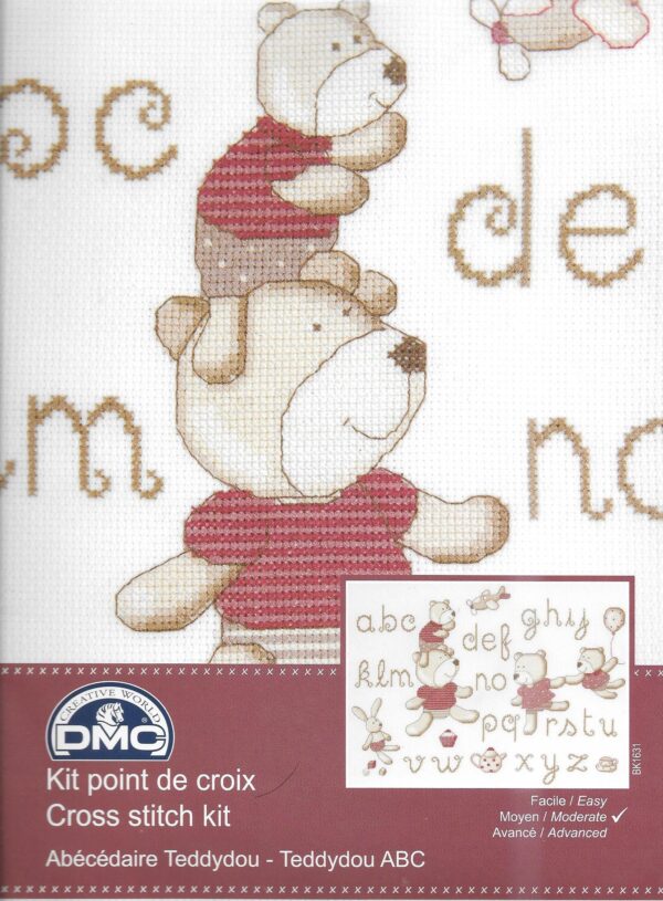 DMC Counted Cross Stitch Kit - Teddydou Abc