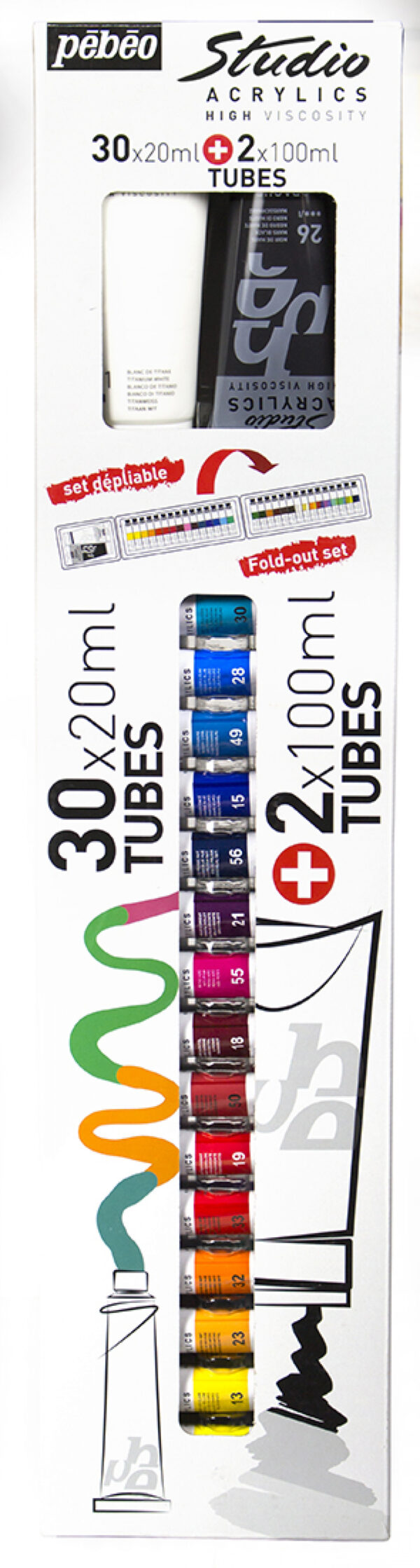 Set Of 30 Assorted 20 Ml Tubes + 2 Assorted 100 Ml Tubes