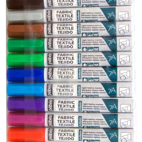 7A Light Fabric Marker 1 Mm Brush Nib - Pack 12 Classic Colours