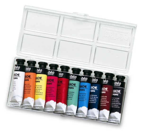 Gouache Box 10 Tubes 10Ml Assorted Colours