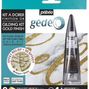 Gilding Kit 3 Gold Mirror Effect Leaves + Relief Gilding Paste 20 Ml