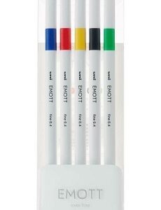 Uni Emott Assorted Colour Fineliner 5 pc pack(6,24,2,15,33)