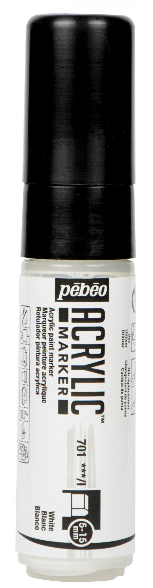 Acrylic Marker 3To1 5-15 Mm Tip White