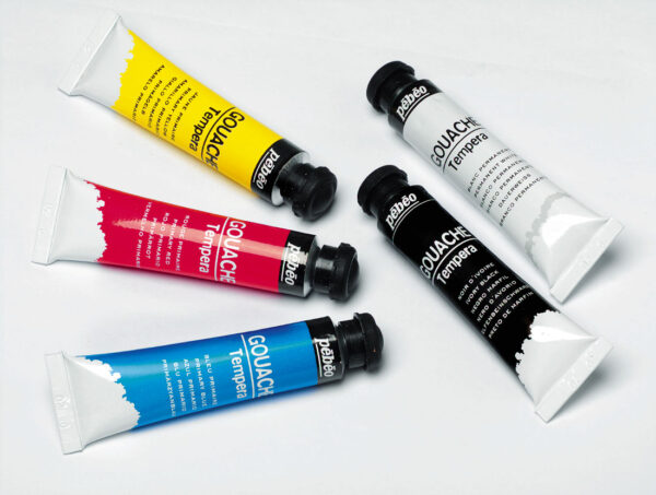 Gouache Box 5 Tubes 10 Ml Primary Colours + 1 Palette