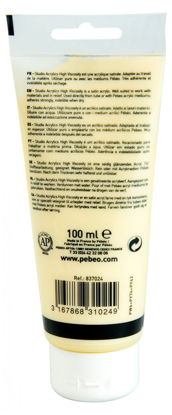 Studio Acrylics Fine Acrylic 100 Ml Naples Yellow Hue