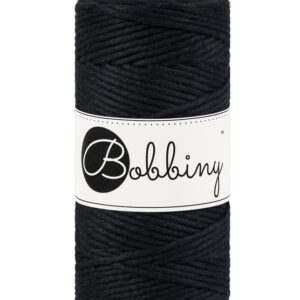 Bobbiny Premium Macrame String, Black, 3 mm.