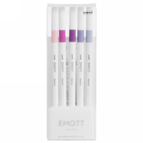 Uni Emott Assorted Colour Fineliner 5 pc pack(81,34,80,67,68)