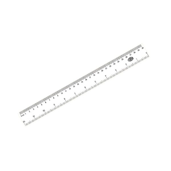 FIS Plastic Ruler Clear 30cm Thickness 2mm