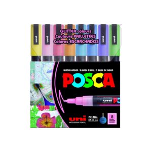 Uni Posca PC-3M Glitter Colors Pack8