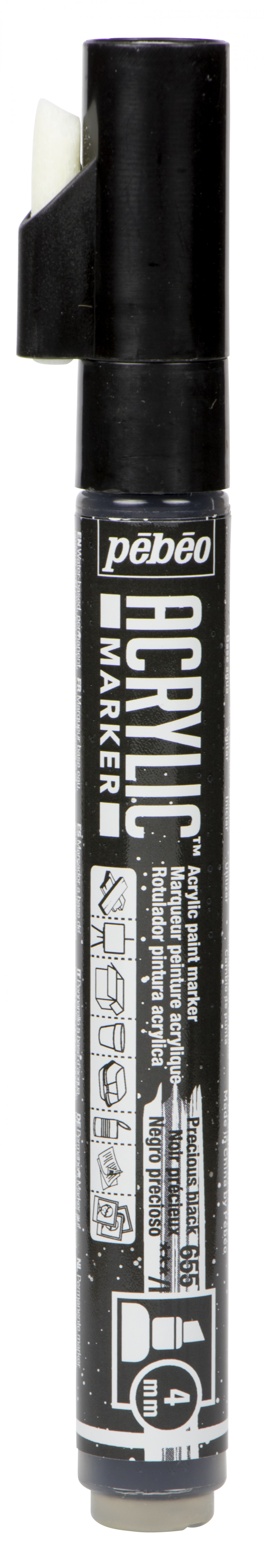 Acrylic Marker Chiesel Tip 4 Mm Precious Black