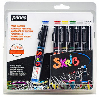 Skrib Paint Marker Acrylic Set 6 Markers Classic